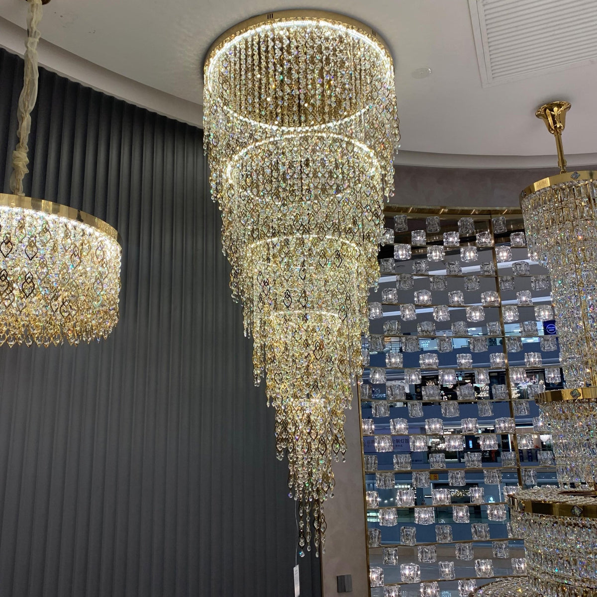 Modern Round 5-Layer Crystal Tassel Chandelier for Villa/Staircase/Foyer/Living Room - Zelno Lighting