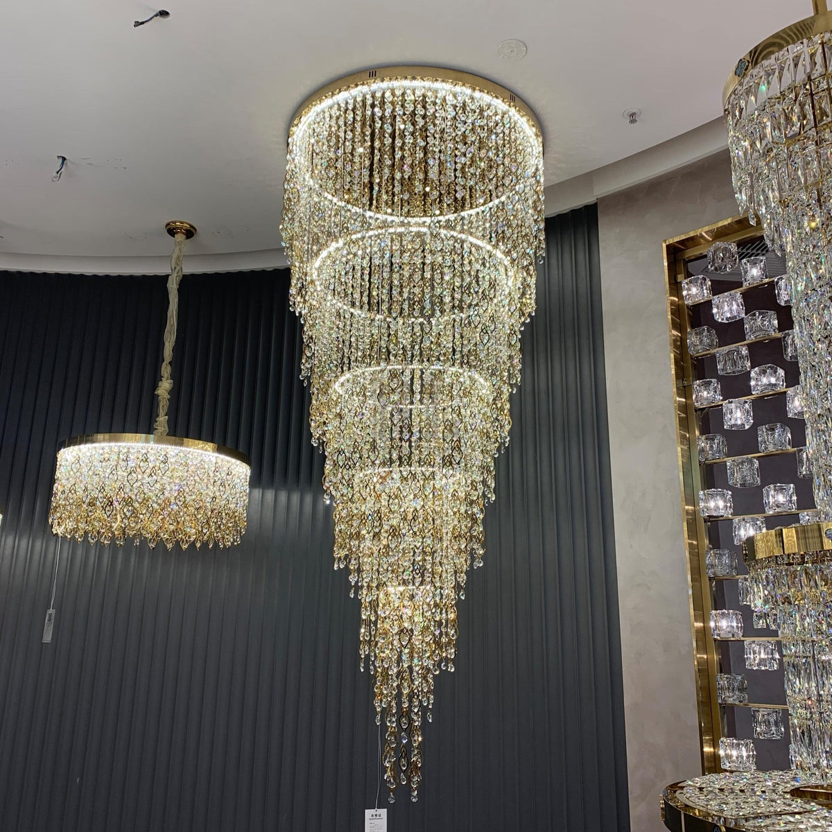 Modern Round 5-Layer Crystal Tassel Chandelier for Villa/Staircase/Foyer/Living Room - Zelno Lighting