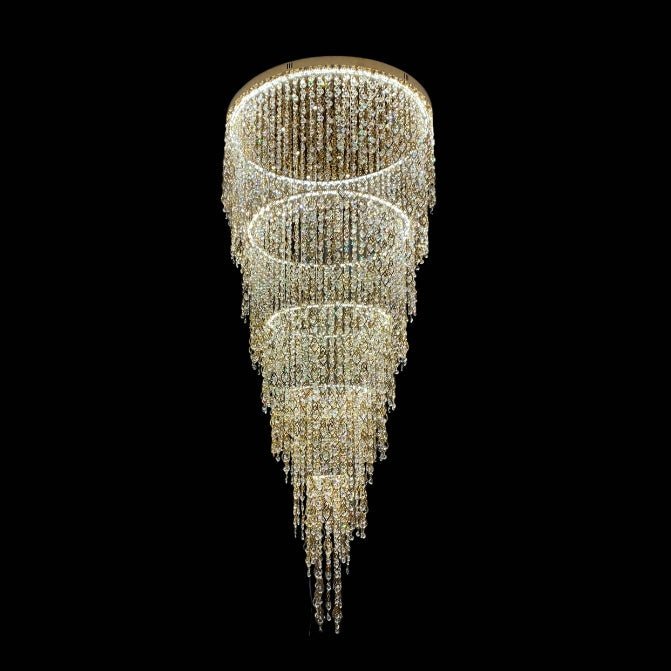 Modern Round 5-Layer Crystal Tassel Chandelier for Villa/Staircase/Foyer/Living Room - Zelno Lighting