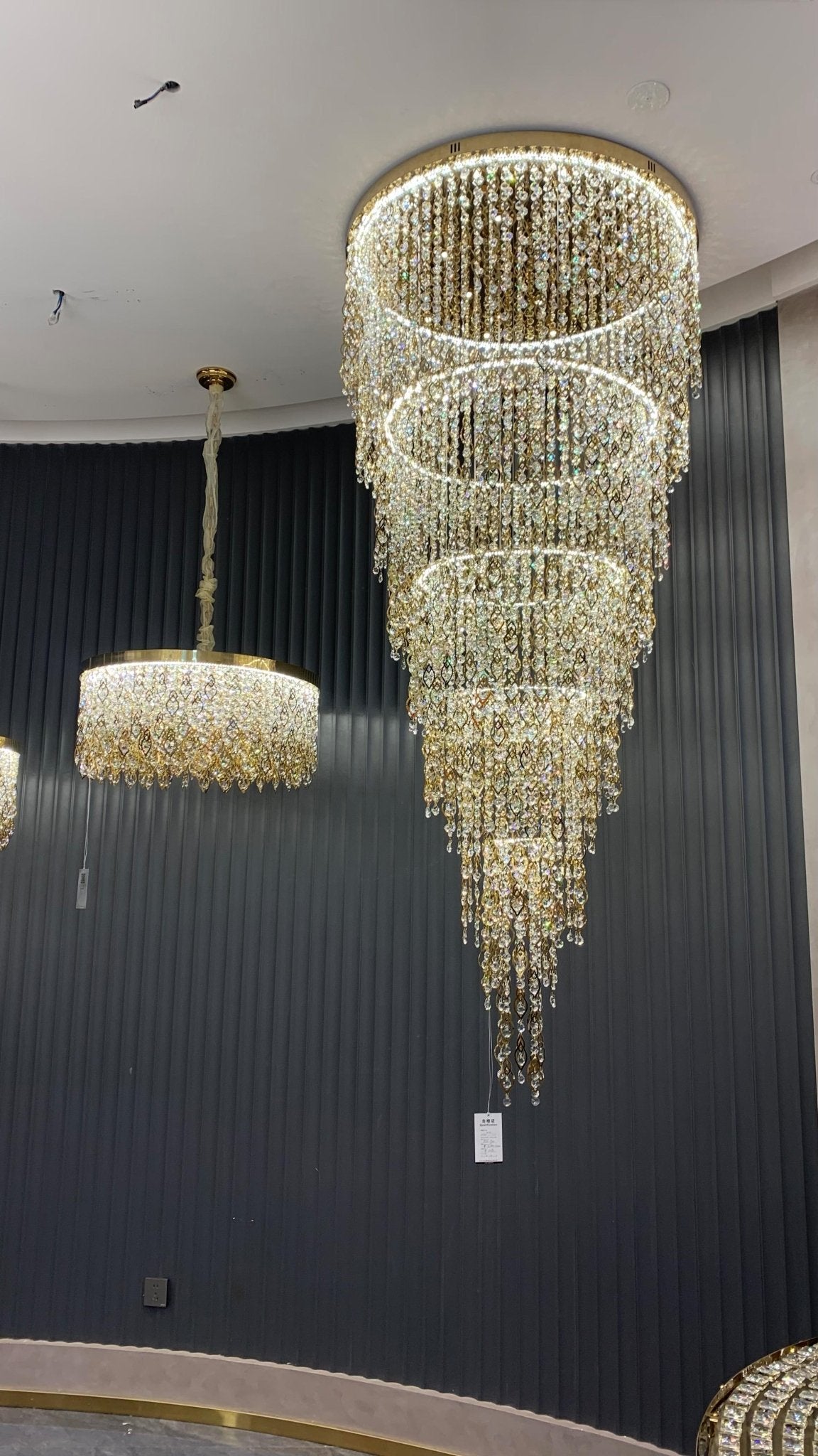 Modern Round 5-Layer Crystal Tassel Chandelier for Villa/Staircase/Foyer/Living Room - Zelno Lighting