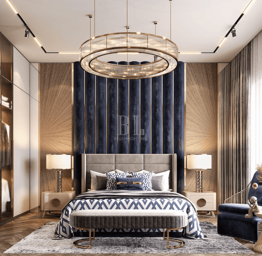 Modern Round Drum Dimmable Chandelier for Living Room/Bedroom - Zelno Lighting