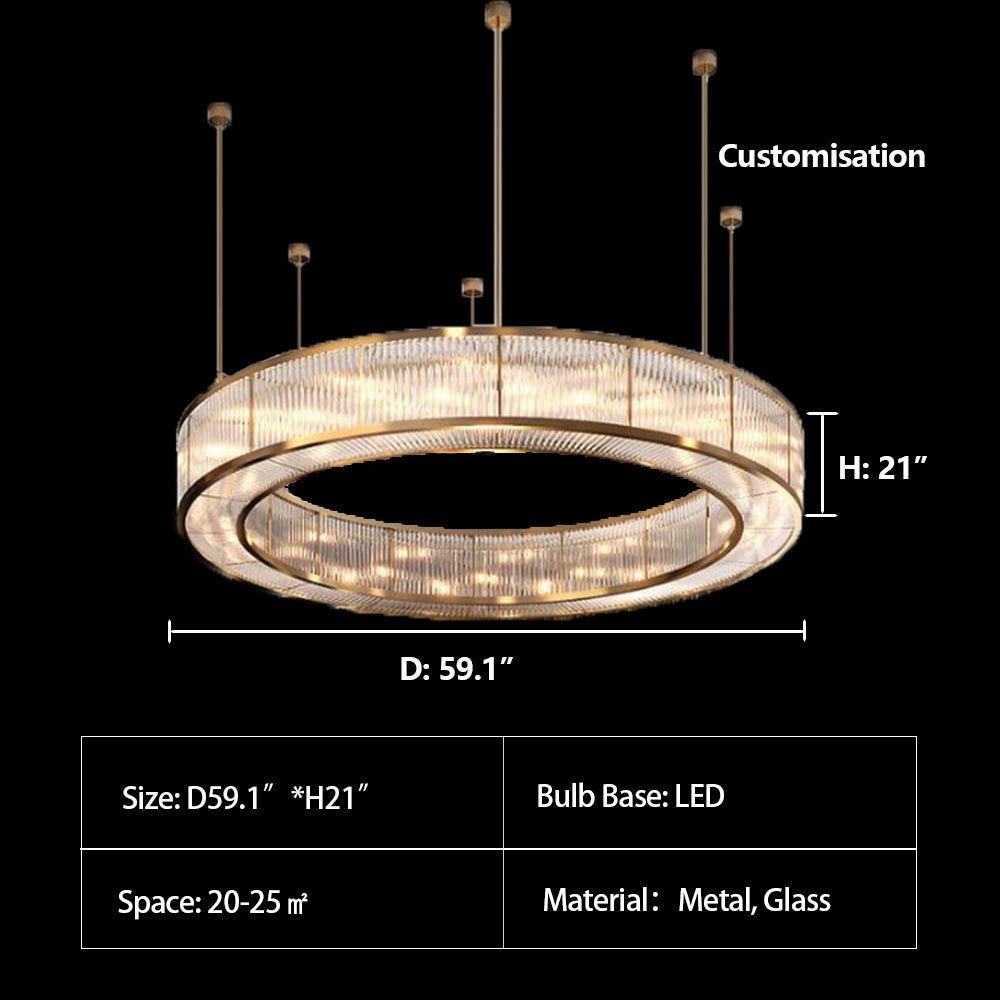 Modern Round Drum Dimmable Chandelier for Living Room/Bedroom - Zelno Lighting