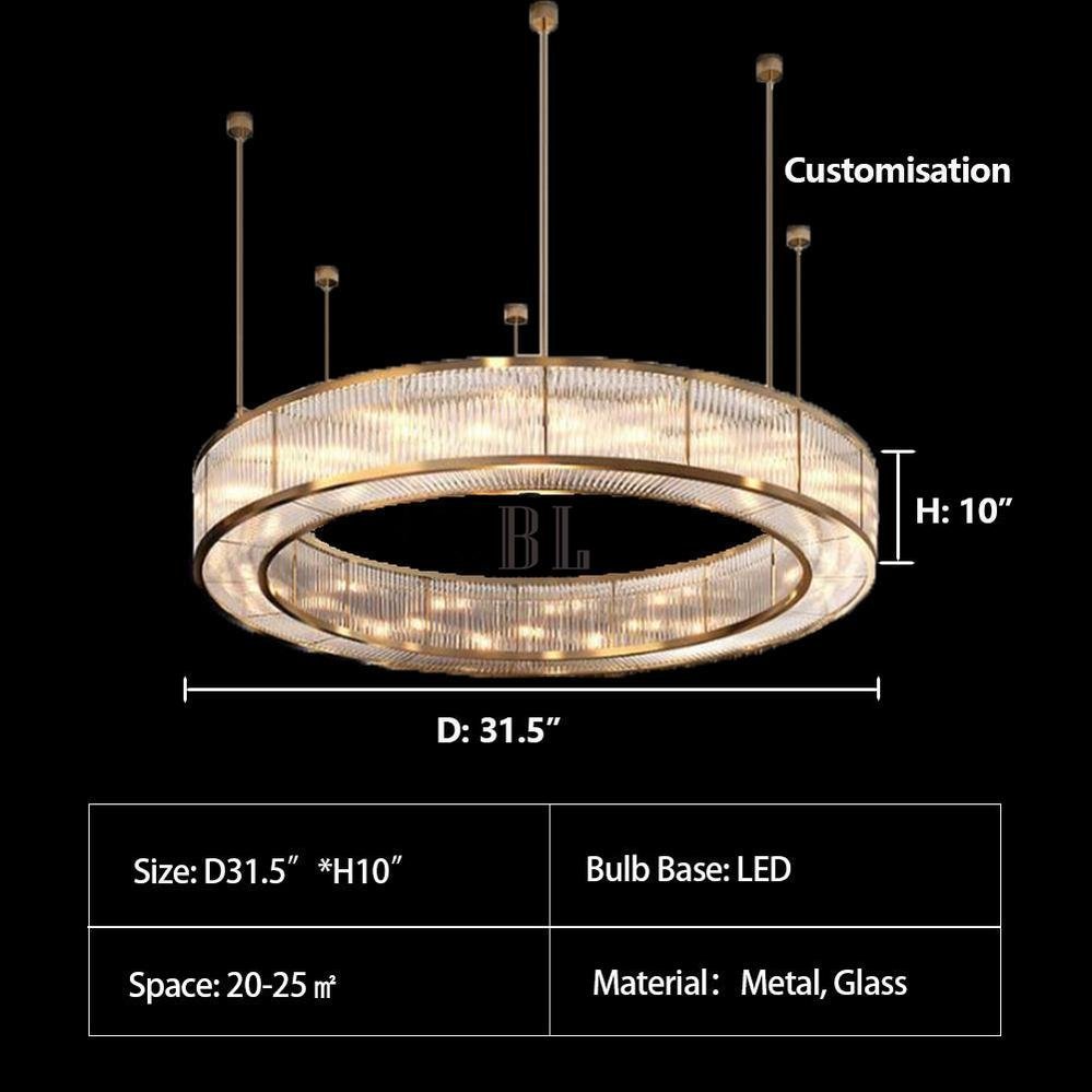 Modern Round Drum Dimmable Chandelier for Living Room/Bedroom - Zelno Lighting