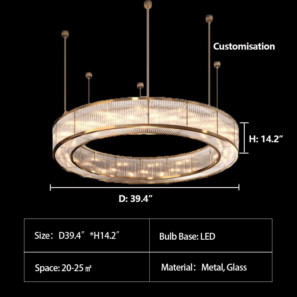 Modern Round Drum Dimmable Chandelier for Living Room/Bedroom - Zelno Lighting