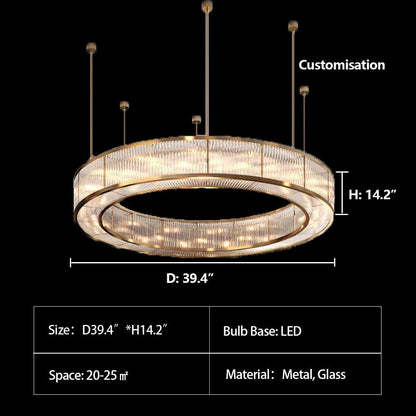 Modern Round Drum Dimmable Chandelier for Living Room/Bedroom - Zelno Lighting