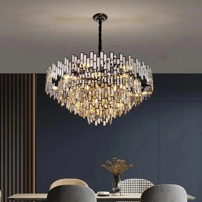 Modern Round Luxury K9 Crystal Chandelier for Dining Room Entryway Foyer - Zelno Lighting
