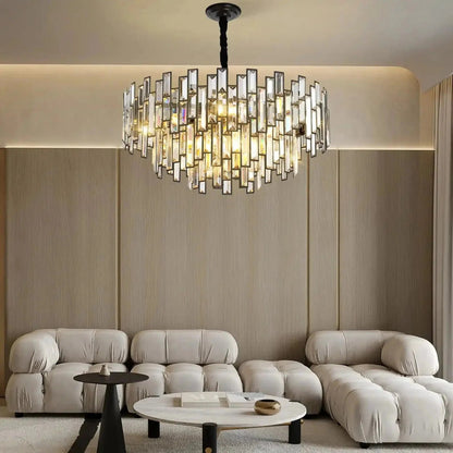 Modern Round Luxury K9 Crystal Chandelier for Dining Room Entryway Foyer - Zelno Lighting
