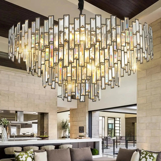 Modern Round Luxury K9 Crystal Chandelier for Dining Room Entryway Foyer - Zelno Lighting