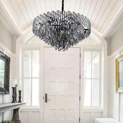 Modern Round Luxury K9 Crystal Chandelier for Dining Room Entryway Foyer - Zelno Lighting