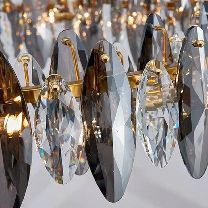 Modern Round Smoke Crystal Chandelier - Zelno Lighting