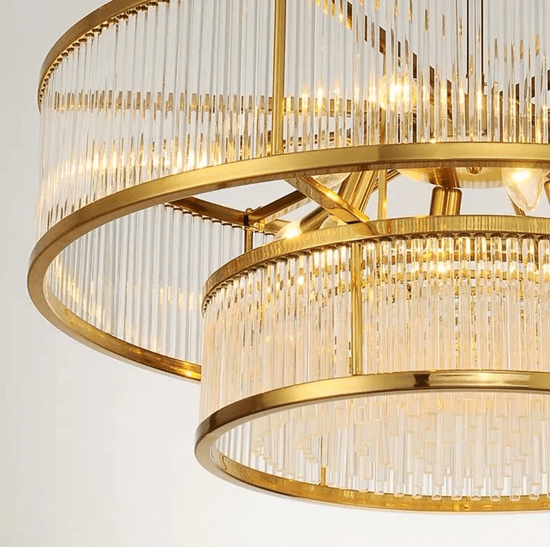 Modern Round/Rectangular Glass Rods Chandelier - Zelno Lighting