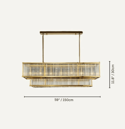 Modern Round/Rectangular Glass Rods Chandelier - Zelno Lighting