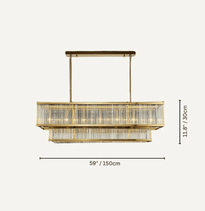 Modern Round/Rectangular Glass Rods Chandelier - Zelno Lighting