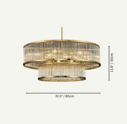 Modern Round/Rectangular Glass Rods Chandelier - Zelno Lighting