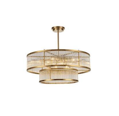 Modern Round/Rectangular Glass Rods Chandelier - Zelno Lighting