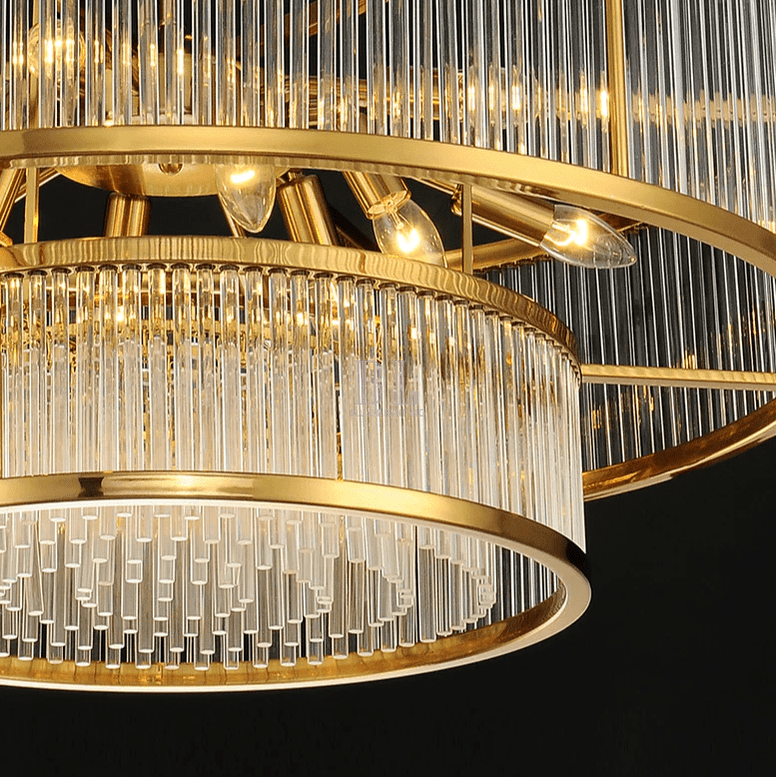 Modern Round/Rectangular Glass Rods Chandelier - Zelno Lighting