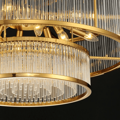 Modern Round/Rectangular Glass Rods Chandelier - Zelno Lighting