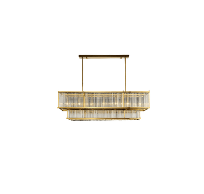 Modern Round/Rectangular Glass Rods Chandelier - Zelno Lighting