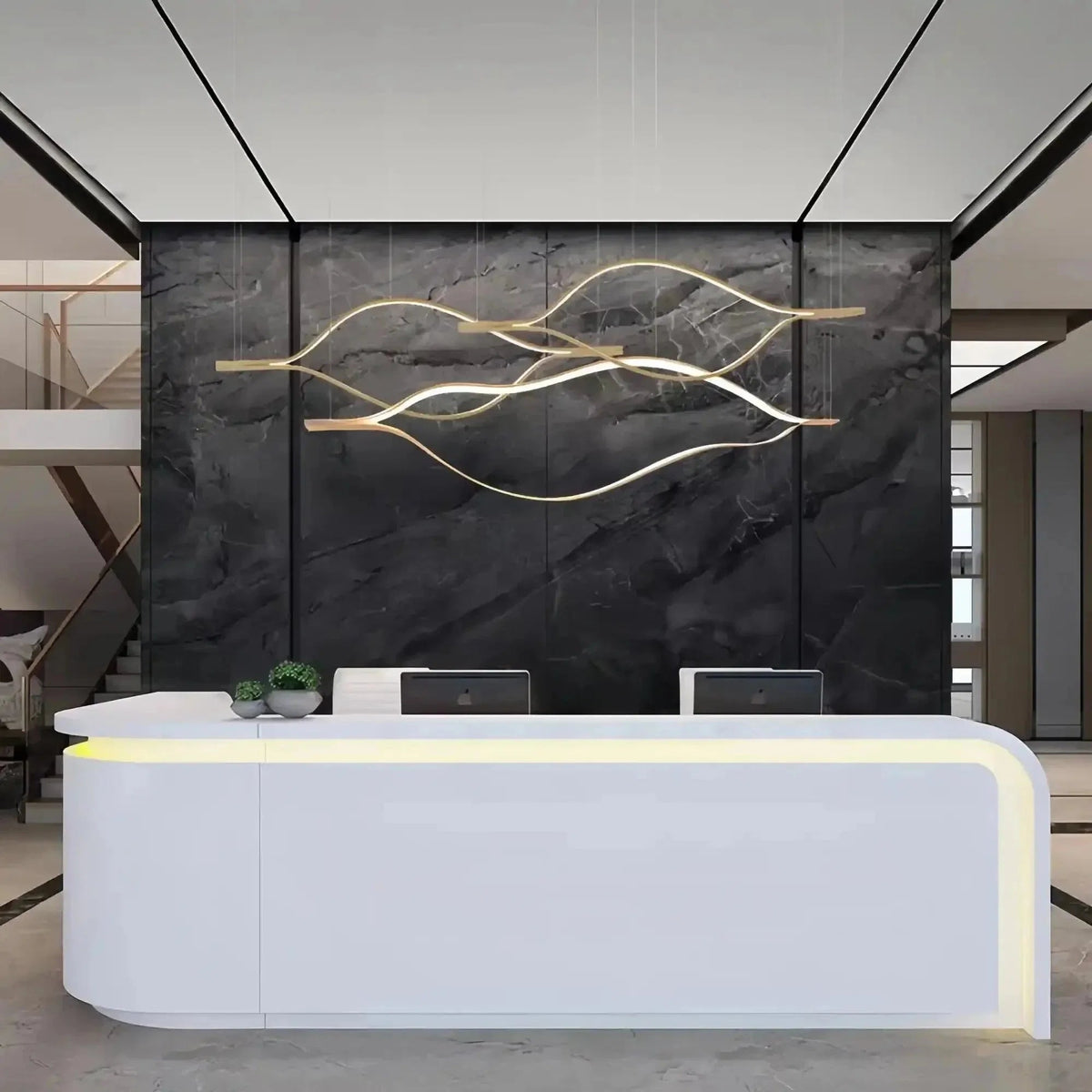 Modern Simple Aluminum Waving Chandelier - Zelno Lighting