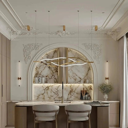 Modern Simple Aluminum Waving Chandelier - Zelno Lighting