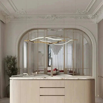 Modern Simple Aluminum Waving Chandelier - Zelno Lighting