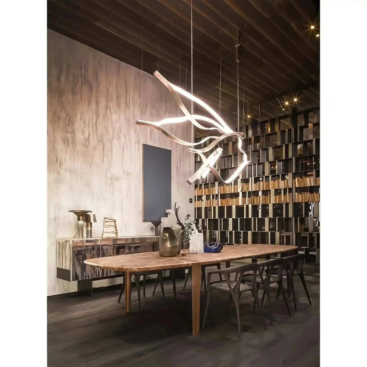 Modern Simple Aluminum Waving Chandelier - Zelno Lighting