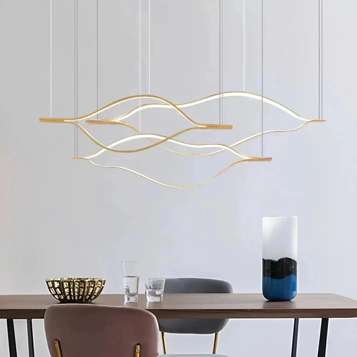 Modern Simple Aluminum Waving Chandelier - Zelno Lighting