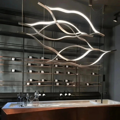 Modern Simple Aluminum Waving Chandelier - Zelno Lighting