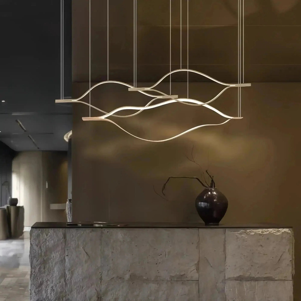 Modern Simple Aluminum Waving Chandelier - Zelno Lighting