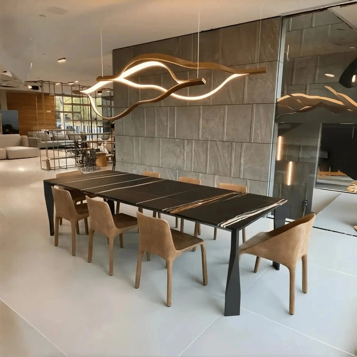 Modern Simple Aluminum Waving Chandelier - Zelno Lighting