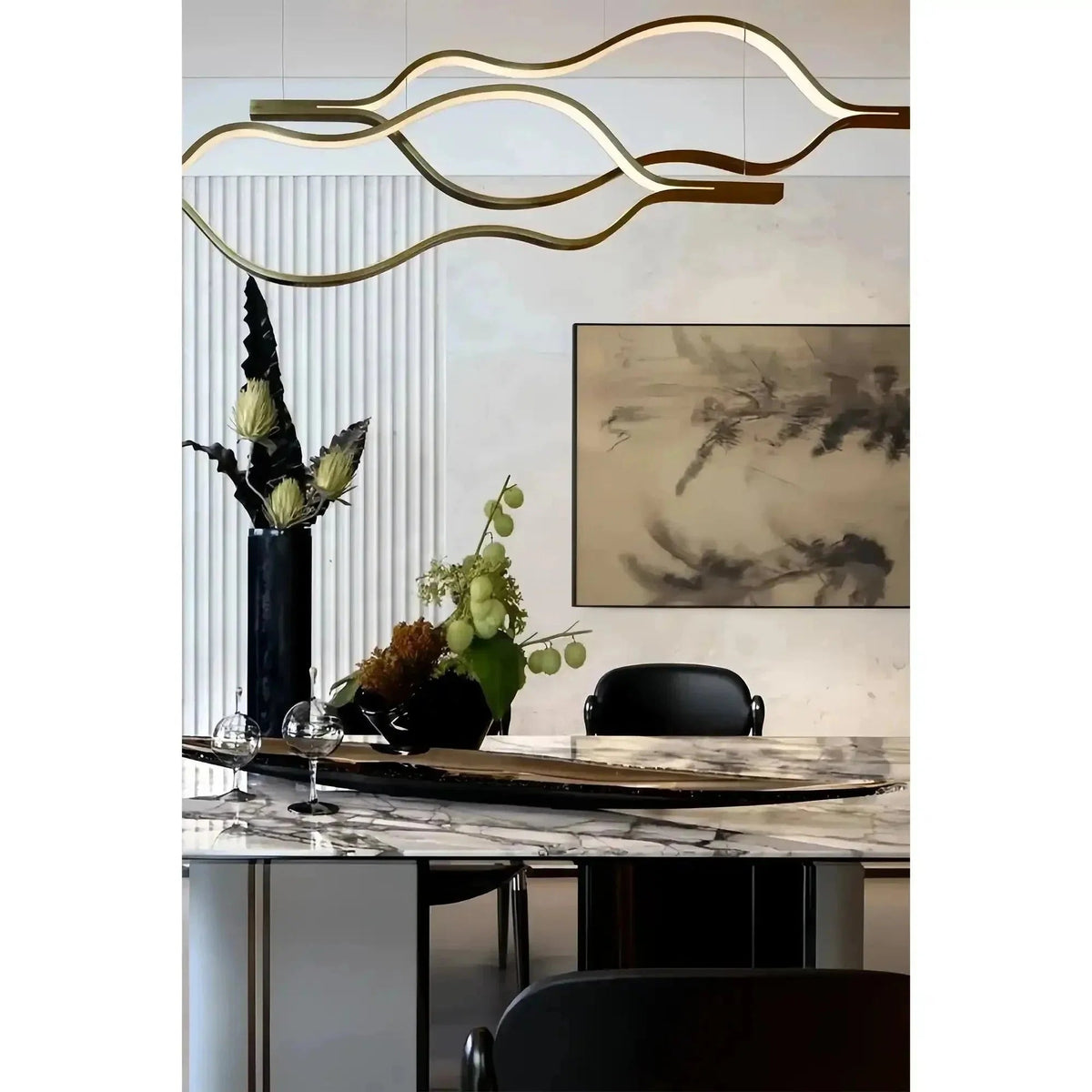 Modern Simple Aluminum Waving Chandelier - Zelno Lighting