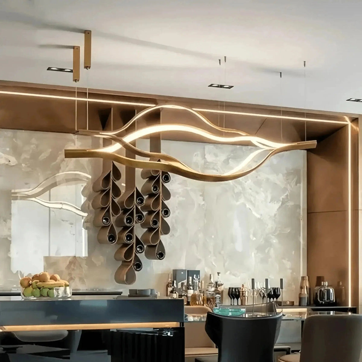 Modern Simple Aluminum Waving Chandelier - Zelno Lighting