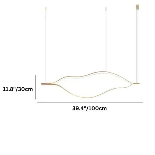 Modern Simple Brass Waving Chandelier for Living/Dining Room/Kitchen Island - Zelno Lighting