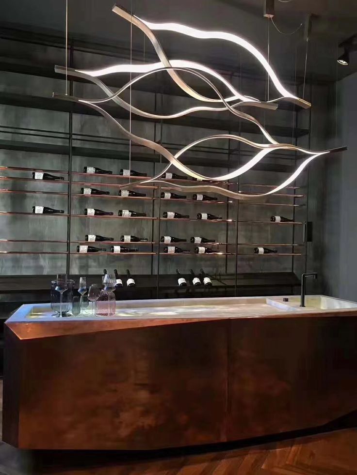 Modern Simple Brass Waving Chandelier for Living/Dining Room/Kitchen Island - Zelno Lighting
