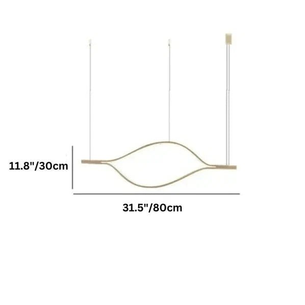 Modern Simple Brass Waving Chandelier for Living/Dining Room/Kitchen Island - Zelno Lighting