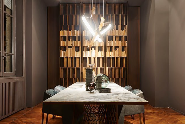 Modern Simple Brass Waving Chandelier for Living/Dining Room/Kitchen Island - Zelno Lighting