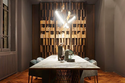 Modern Simple Brass Waving Chandelier for Living/Dining Room/Kitchen Island - Zelno Lighting