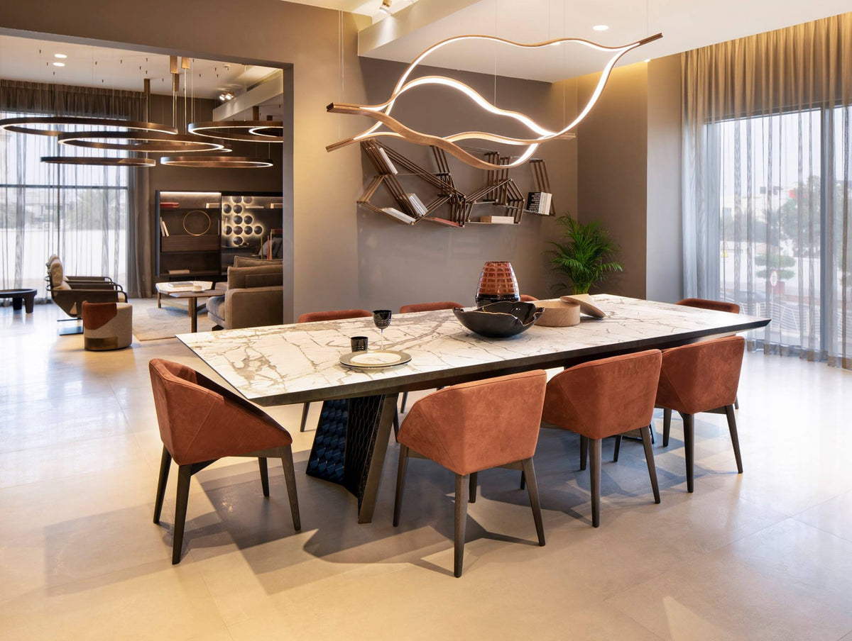 Modern Simple Brass Waving Chandelier for Living/Dining Room/Kitchen Island - Zelno Lighting