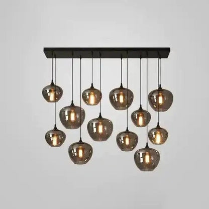 Modern Smoke Gray Glass Lamp Designer Chandelier - Zelno Lighting