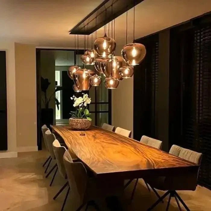 Modern Smoke Gray Glass Lamp Designer Chandelier - Zelno Lighting