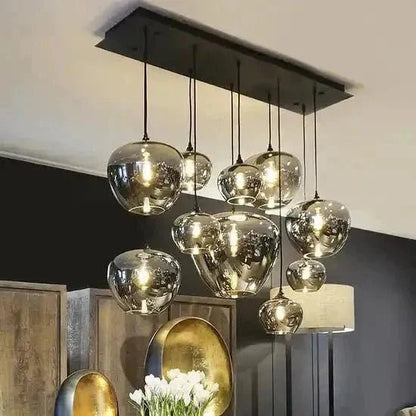 Modern Smoke Gray Glass Lamp Designer Chandelier - Zelno Lighting