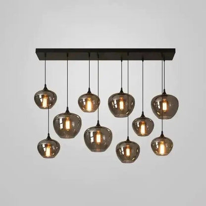 Modern Smoke Gray Glass Lamp Designer Chandelier - Zelno Lighting