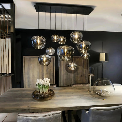 Modern Smoke Gray Glass Lamp Designer Chandelier - Zelno Lighting