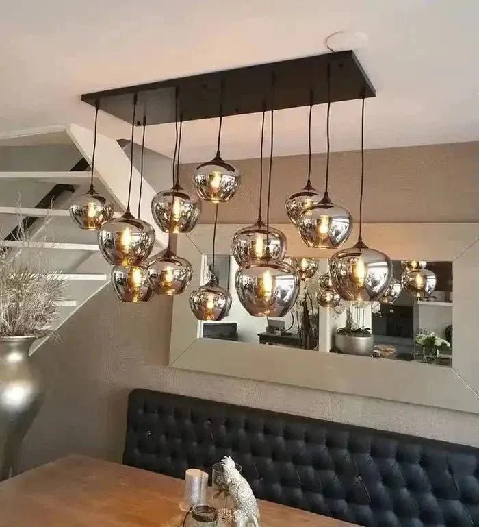Modern Smoke Gray Glass Lamp Designer Chandelier - Zelno Lighting