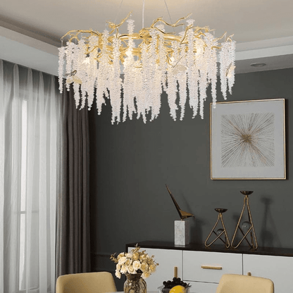Modern Snowflake Crystal Branch Chandelier - Zelno Lighting