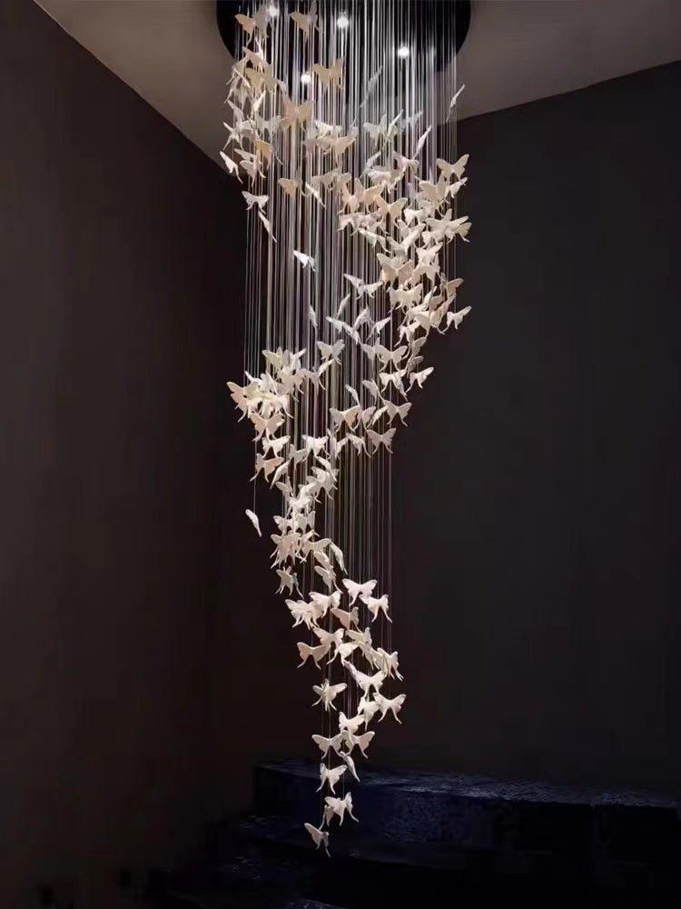 Modern Spiral Staircase Chandelier Ceiling Light Fixture for High Ceiling Living room/ Entryway - Zelno Lighting