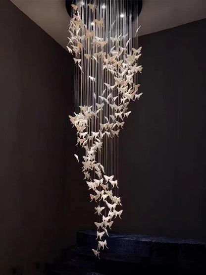 Modern Spiral Staircase Chandelier Ceiling Light Fixture for High Ceiling Living room/ Entryway - Zelno Lighting