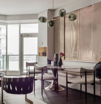 Modern Sputnik Smoky Gray/Amber Glass Branch Chandelier for Kitchen Island/Dining Room - Zelno Lighting
