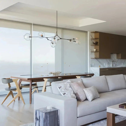 Modern Sputnik Smoky Gray/Amber Glass Branch Chandelier for Kitchen Island/Dining Room - Zelno Lighting