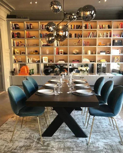 Modern Sputnik Smoky Gray/Amber Glass Branch Chandelier for Kitchen Island/Dining Room - Zelno Lighting
